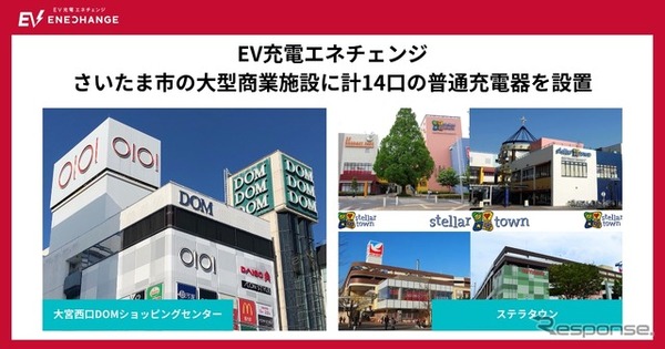 さいたま市の大型商業施設2カ所にEV充電器14口設置