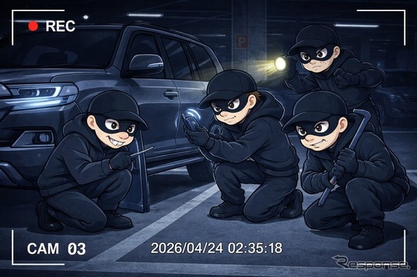 防犯カメラに映る窃盗団（イメージ）