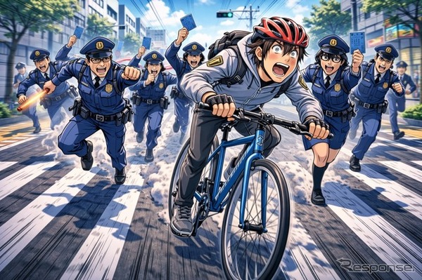 自転車に青切符（イメージ）