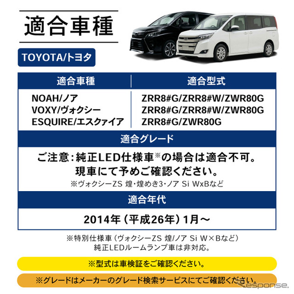 『ノア/ヴォクシー』80系専用LEDルームランプ