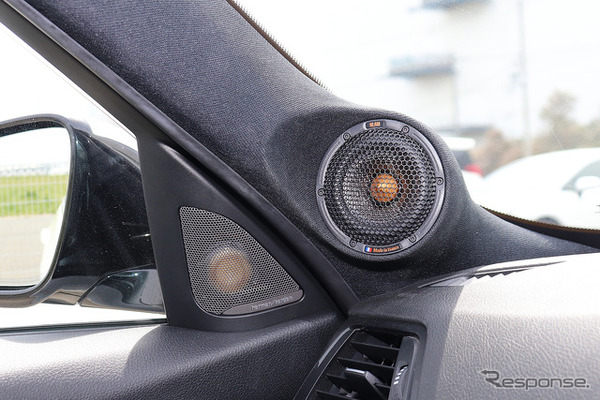 「パワーアンプ内蔵DSP」にてシステムが構築されたオーディオカーの一例。