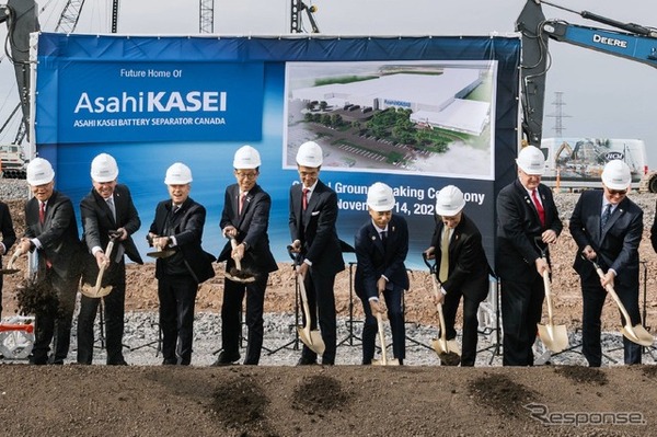 2024年11月、ホンダと旭化成がおこなったカナダ新工場の起工式の様子