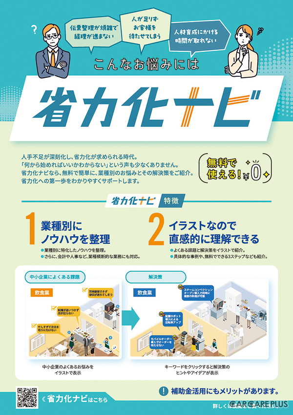 整備現場の人手不足に解を…中小機構「省力化ナビ」公開と「生産性向上支援センター」新設がもたらす変革