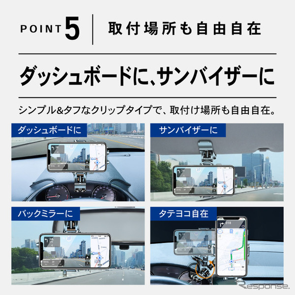 クラフトワークスの「クリップ式車載スマートフォンホルダー」