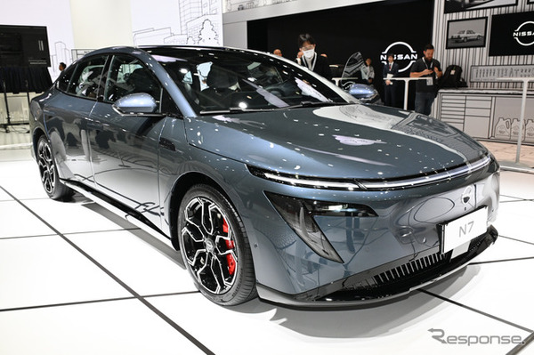 日産自動車、営業赤字から一転500億円の黒字見通し。写真は中国で販売好調な東風日産 N7