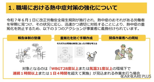 2025年6月1日から改正労働安全衛生規則に基づく「職場における熱中症対策の義務化」が施行されました