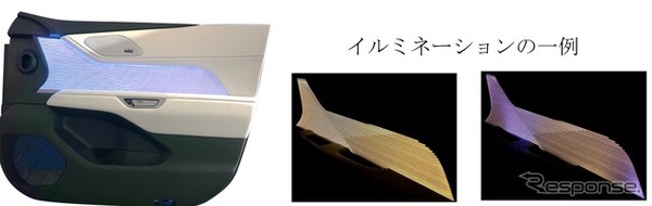 面発光イルミネーション加飾のドアトリム