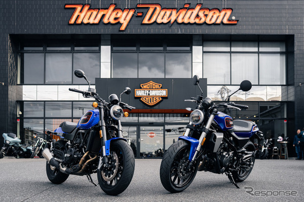 ハーレーダビッドソン X350（右）とX500（左）