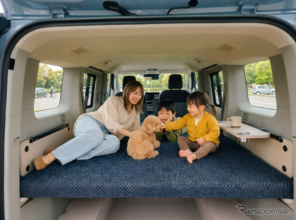 トイファクトリーのキア『PV5 パッセンジャー』向けベッドキット。サイズ：1,850mm×1,400mm