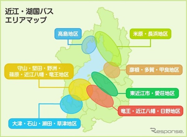 近江バス・湖国バス エリアマップ