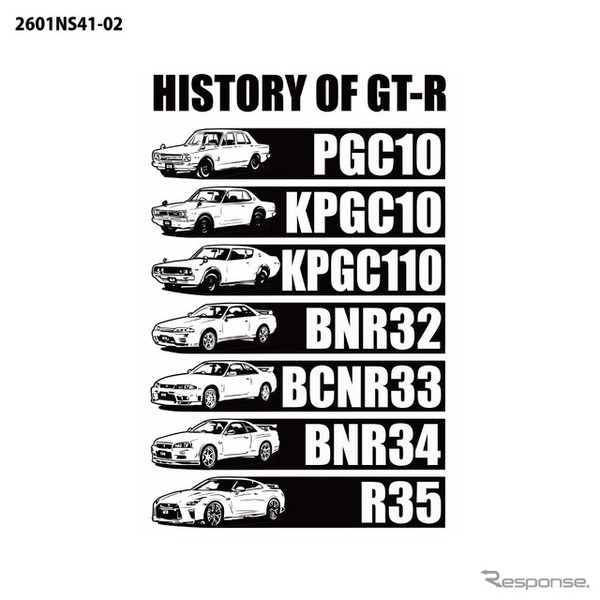 「NISSAN HISTORY OF GT-R Tシャツ」
