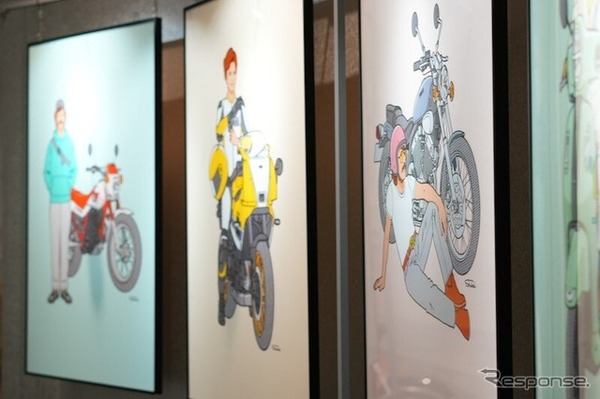「イラストレーターが描く YAMAHAバイクのあるスタイル展」がYamaha E-Ride Baseで開催