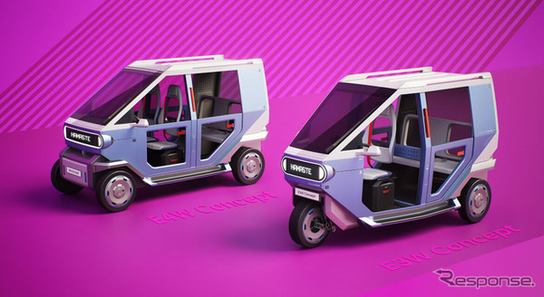 ヒョンデの小型電動四輪車のコンセプトモデルE4Wと電動三輪車とのコンセプトモデルE3W