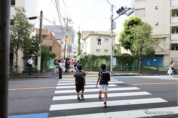 笹塚小学校近くの横断歩道