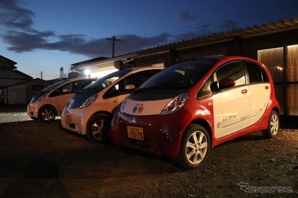 石巻で地域おこしレンタカーを始める一般社団法人日本カーシェアリング協会。三菱自動車から提供された電気自動車も活躍中。