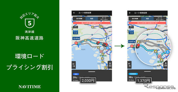 トラックカーナビなどが阪神高速の環境ロードプライシング割引に対応
