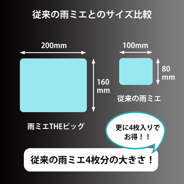 雨天時の視界を確保できる超親水フィルム「雨ミエ」にサイズ別パッケージ「雨ミエ　THEビック」「雨ミエ　THEバイク」が新発売