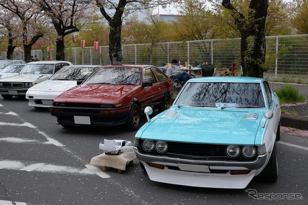 桜吹雪と名車の饗宴…オールドカーミーティングin清久さくらまつり