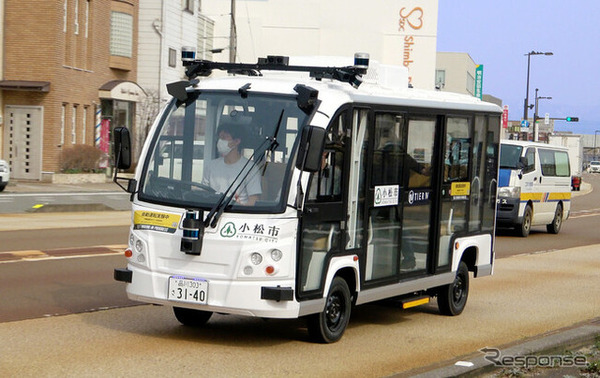 アイサンテクノロジーが石川県小松市で3月に実施した自動運転バスの実証実験