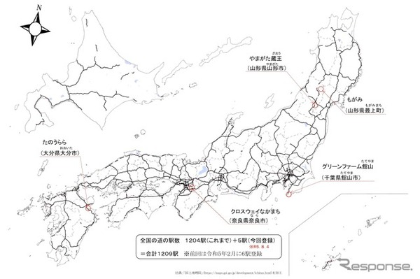 新たに追加登録された道の駅