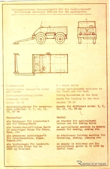 アメリカ軍当局に提出されたウニモグの企画書