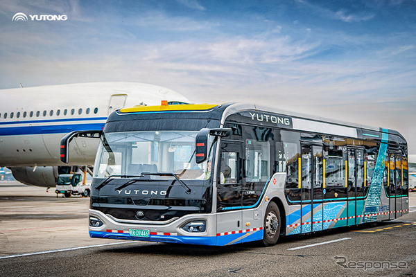 中国の宇通客車（Yutong Bus、ユートン）の空港用EVエプロンバス