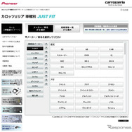 カースピーカーを扱う各社は車種別フィッティングガイドを用意している場合が多い。画像はcarrozzeriaの車種別フィッティングガイド