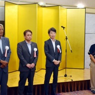全国レンタカー協会の新役員体制。左から岩崎会長、藤原副会長、村上副会長、白石副会長　※岡島副会長は欠席