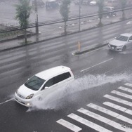 豪雨での走行
