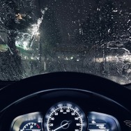 豪雨での走行