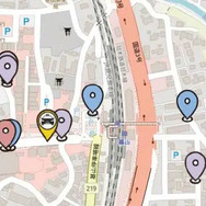 乗車スポットやクルマの位置が一目でわかる