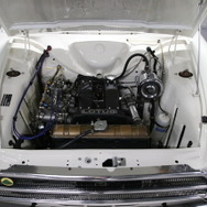 チームロータスのワークスカーのエンジンルーム