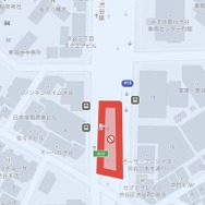 Lime（ライム）アプリの地図上における走行禁止の様子