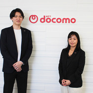 右側から、株式会社NTTドコモ保険企画担当課長 香田由里子氏（コンシューマサービスカンパニー ウォレットサービス部 金融サービス推進室）と、保険企画担当  菅原拓朗氏 （コンシューマサービスカンパニー ウォレットサービス部 金融サービス推進室）