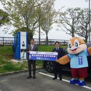 急速充電設備が設置された「石川河川公園（駒ヶ谷地区）」にて設置セレモニー