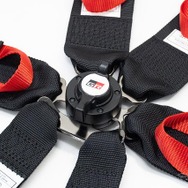肩ベルトとセンターバックル部には「GR」のロゴ