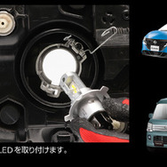 ハロゲンバルブからの交換方法イメージ／国産車において豊富な適合情報を保有（Web参照）
