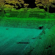 上空からのレーザ計測によるコパン遺跡の点群データ