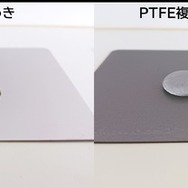 PTFE複合による撥水性の変化