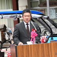 来賓者祝辞を行う東近江市議会 副議長　青山 孝司氏