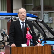 来賓者祝辞を行う一般社団法人 奥永源寺渓流の里 代表理事　池田 則之氏