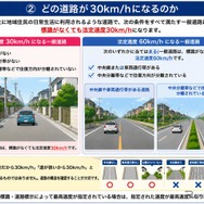 どの道路が30km/hになるのか