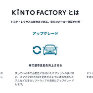 KINTO FACTORYでは「アップグレード」「リフォーム」「パーソナライズ」の3カテゴリがある