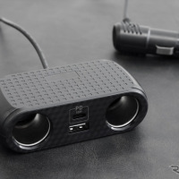 手軽にUSBポートとアクセサリーソケットを増設、オウルテックから「ケーブル型車載充電器」発売