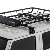 スッキリデザインで荷物も安定、カーメイトが新型「INNO ルーフバスケット100」発売