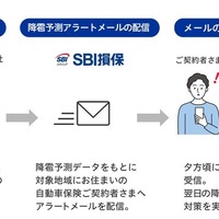 SBI損保、ダイレクト型損保初の雹災害予測モデルを独自開発…自動車保険契約者に降雹アラートメール配信開始