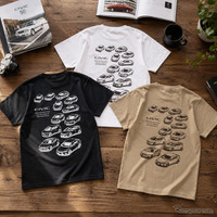歴代ホンダ・シビック、公認ライセンス「Tシャツ」新色が登場！　CIVICヒストリーTシャツ　新色ブラック・ダークベージュ　予約開始