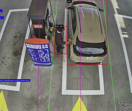 ガソリンスタンドの人手不足解消へ、コスモ石油とELEMENTSがAI給油監視システムの実証実験 画像