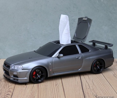 R34スカイラインGT-R型ウェットティッシュケース、新色ガンメタリックシルバー発売 画像
