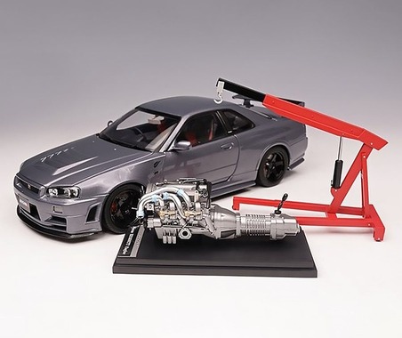 R34型スカイラインGT-R、1/18スケールミニカー発売…ディスプレイエンジン付属 画像